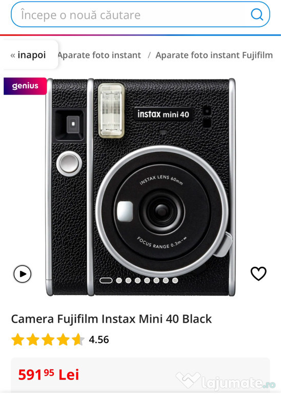 Caméra fujifilm instax mini 40 black