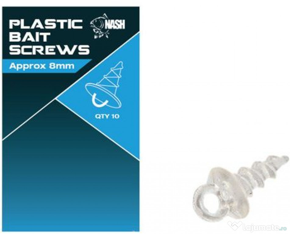 Surub NASH Plastic Bait Screw, 13mm, 10buc/pac