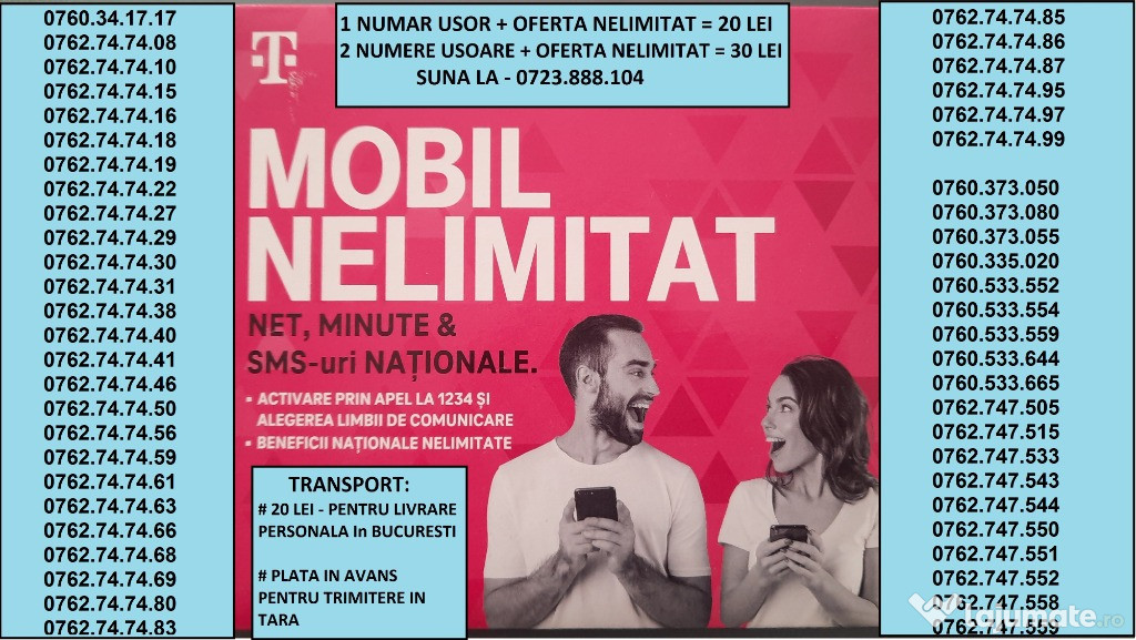 Numar.Numere Telekom.Reclama.Publicitate.Firma.Afacere+Nelimitat Eo 6€