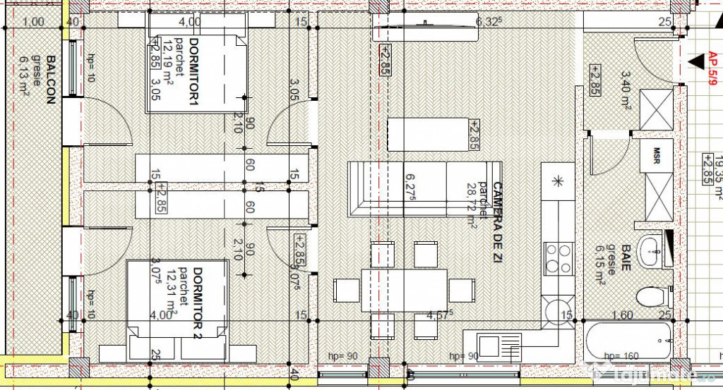 Apartament 3 camere, 68 mp, bloc nou, zona Libertatii