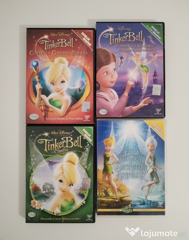 Pachet Clopotica / Tinkerbell, 4 dvd-uri dublate in limba romana, 2013