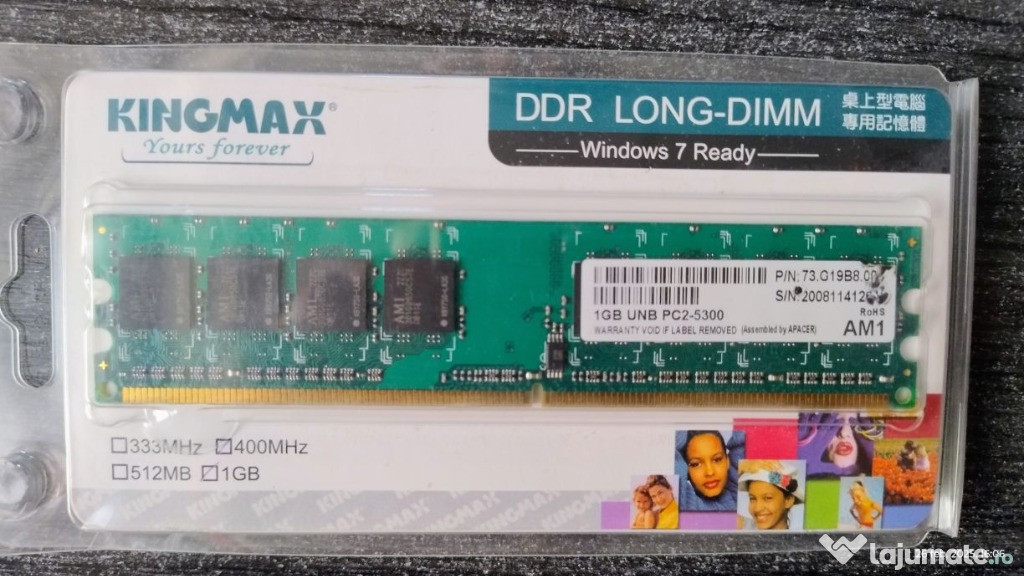 Vând Memorie RAM DDR2 1GB 667MHz PC2-5300