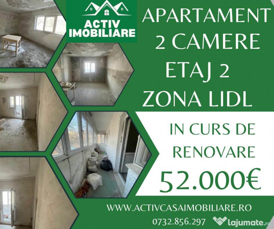 Apartament 2 camere, etaj 2,zona Lidl