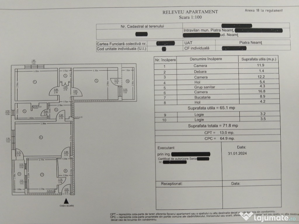 De vânzare apartament cu 3 camere SD