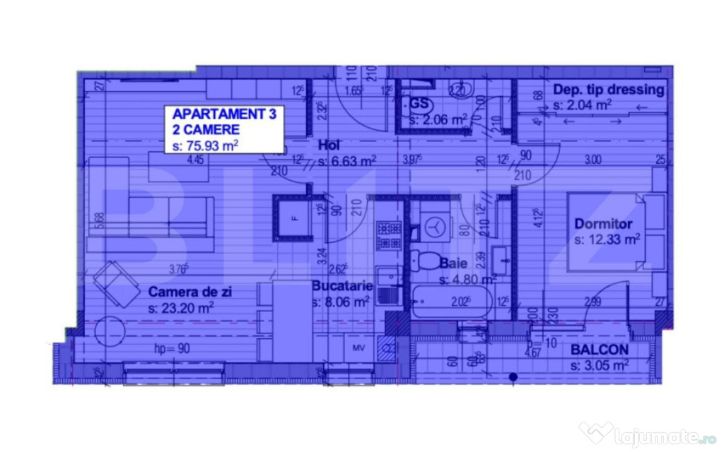 Apartament Nou, 62 mp utili, 2 camere decomandat Bloc Rezide