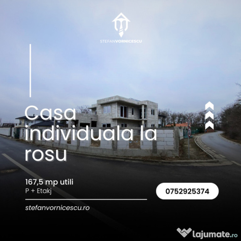 CASĂ INDIVIDUALĂ DE VÂNZARE – LA ROȘU | 167 MP UTILI