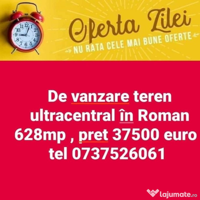 De vanzare Teren in centru, 628mp , Pret 37500 euro