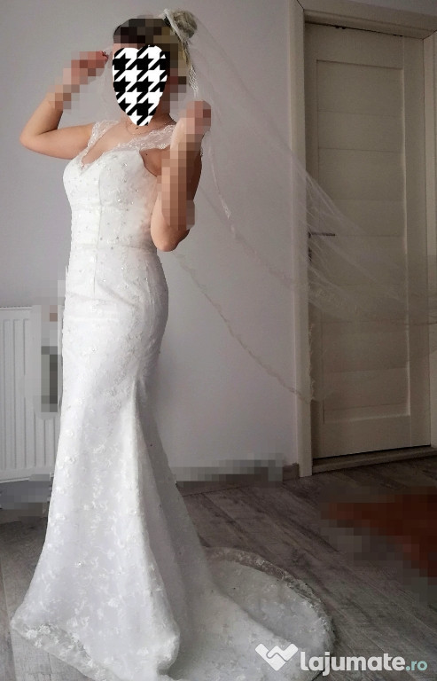 Rochie de mireasa NOUĂ tip sirenă nr 38-40