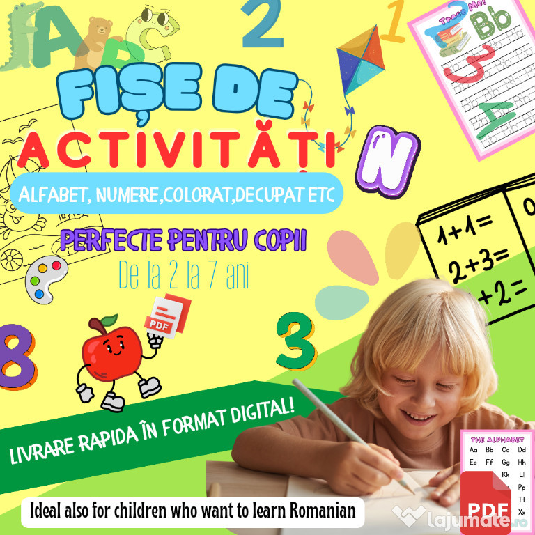 Fise Educative[2-7 ani] PDF- Alfabet, Numere și Activități