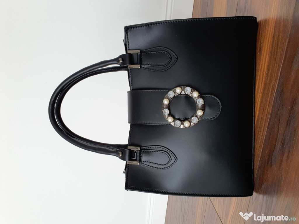 Geanta neagra de piele