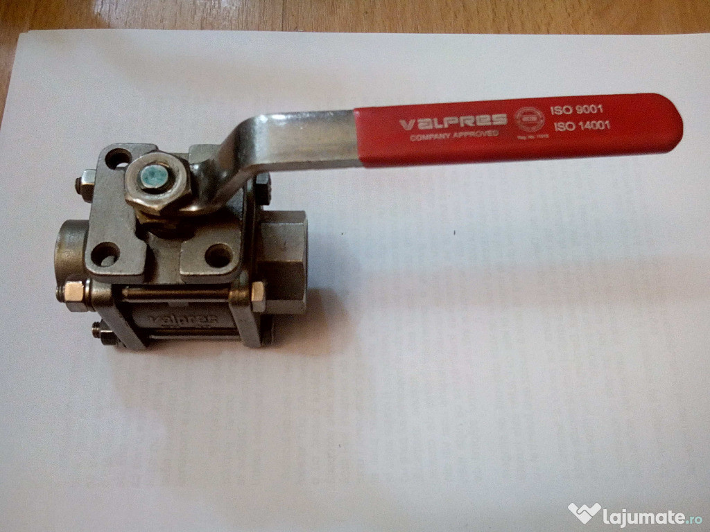 Robineti inox , 3/4 ,3 piese, abur,industriali ,Valpres