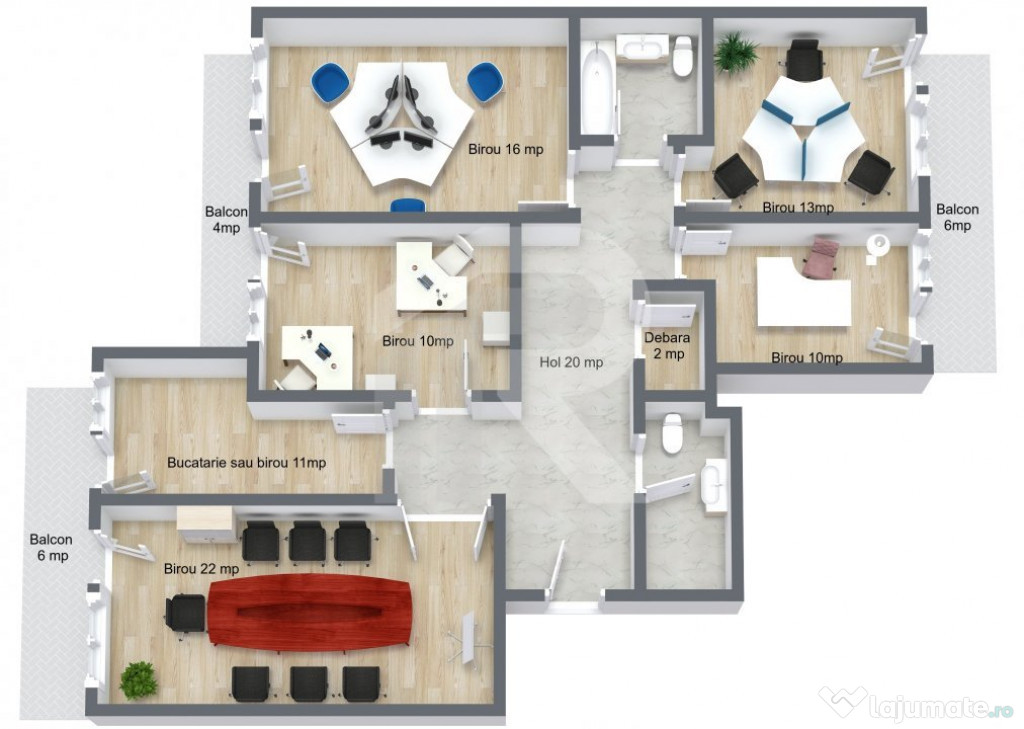 Spatiu birou 5 camere - 130 mp - Unirii - Casa Poporului