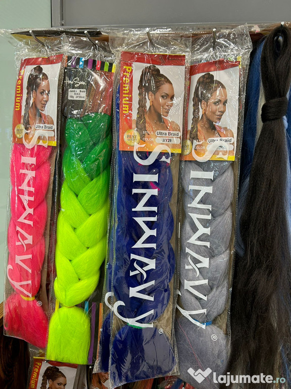 Extensii păr sintetic colorat pentru împletit