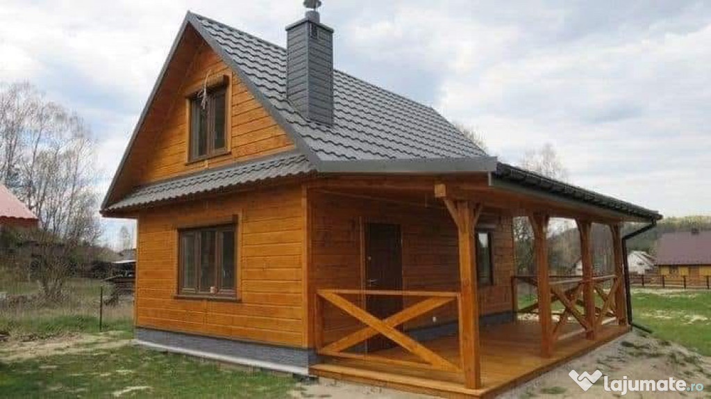 Case cabane lemn sau pe structură metalică