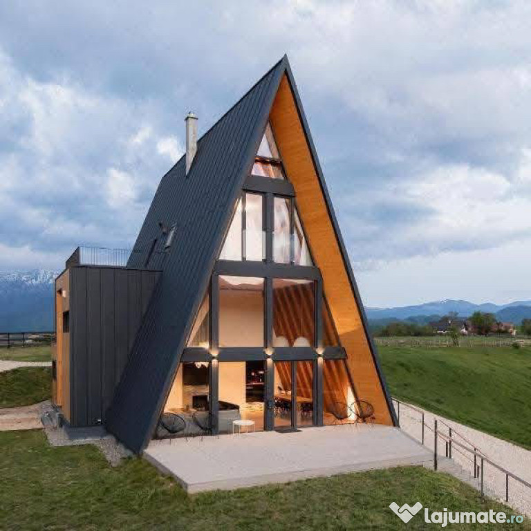 Case cabane tip A sau pe structură metalică