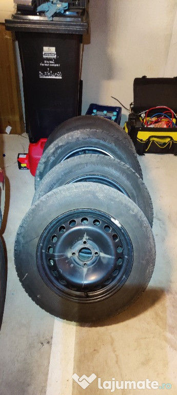 Jante Dacia Renault 4*100 R15 cu anvelope Continental 195/65R15