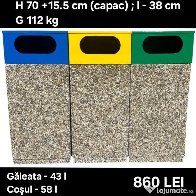 Cosuri de gunoi stradale din beton