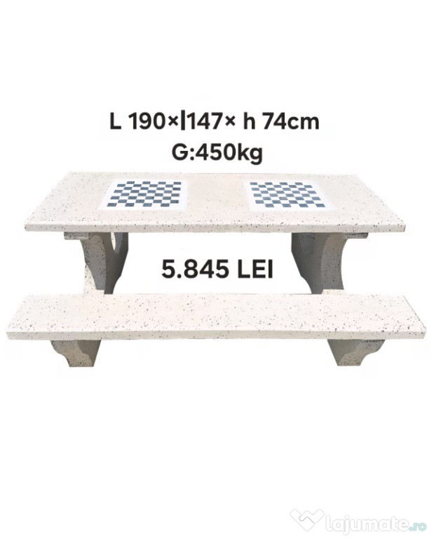 Set mese cu banci sau scaune din beton/marmura