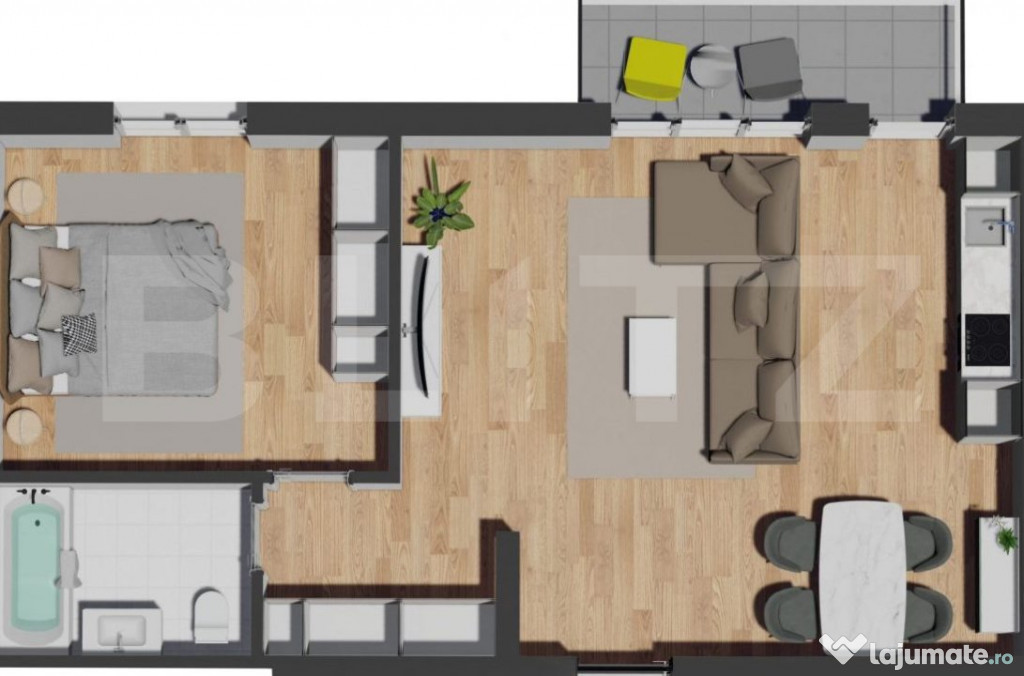 2 Camere | Zona Vivo | Încălzire în Pardoseala
