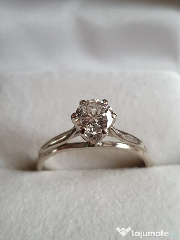 Inel logodna solitaire 18k diamant natural urias 0,74ct VS – H
