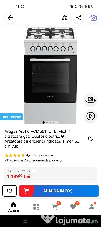Vând urgent aragaz Arctic Nou