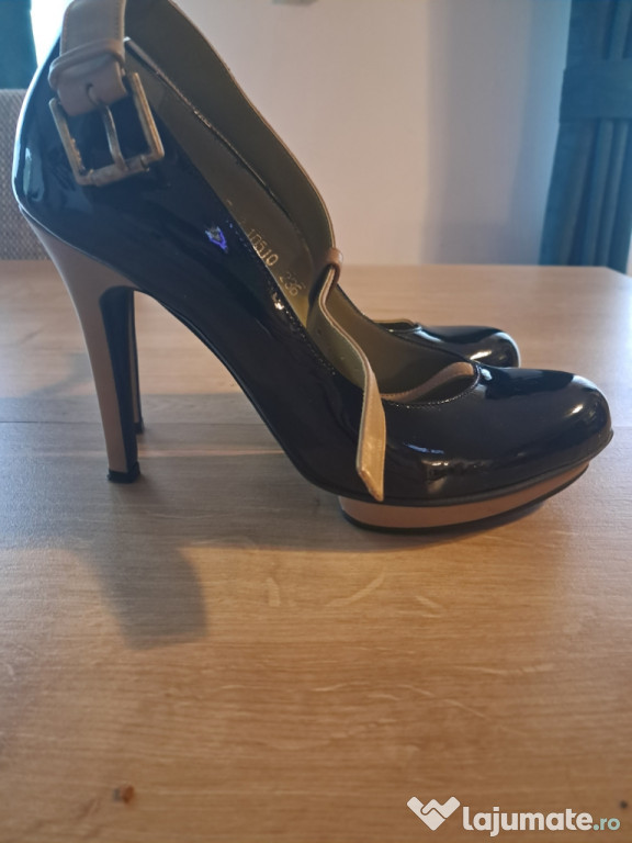 Pantofi cu toc, negri marca Guban. Eleganți și comozi