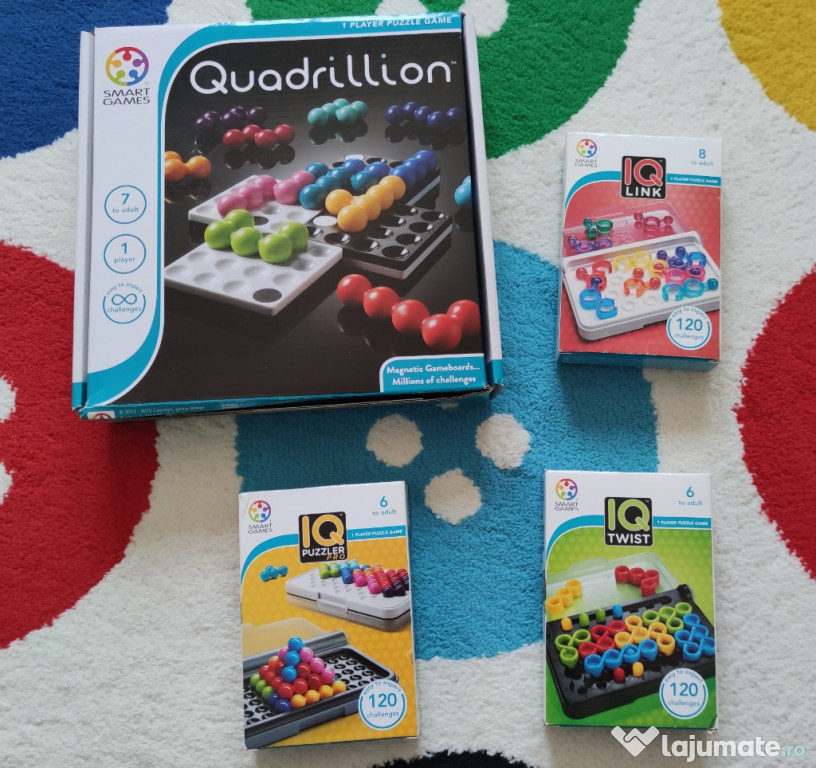 Joc Smart Games - IQ Puzzler Pro, IQ Twist, IQ Link, Quadrillion