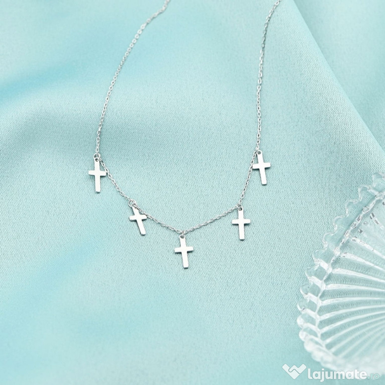 Lantisor argint nou cu Cruciulite 110lei