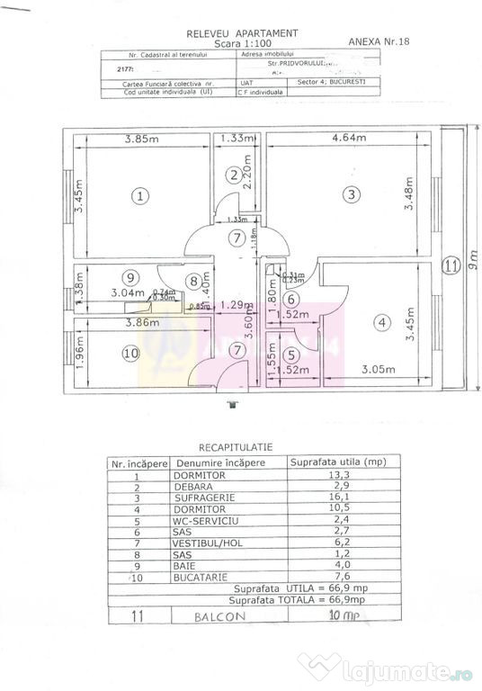 Apartament 3 camere Vacaresti-Pridvorului