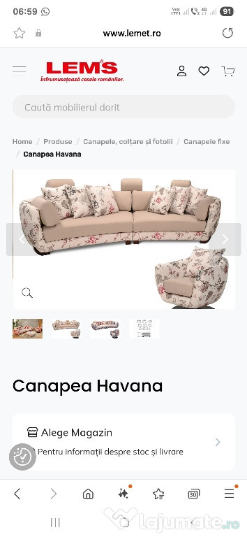 Canapea Havana de la Lems la Jumatate de pret