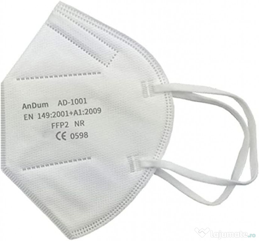 Masti FFP2 Albe Set 50, model AD-1001, 5 straturi, ambalate individual