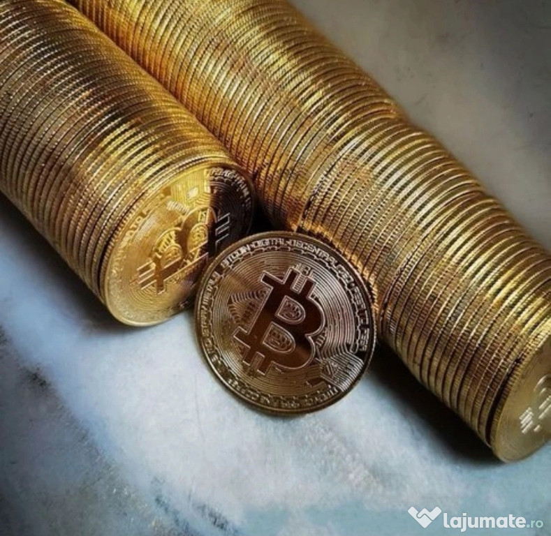 Moneda Bitcoin btc aurie / gold (cadou, suvenir)