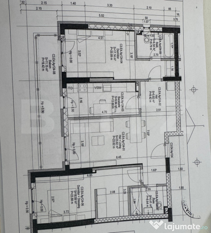 Apartament de vanzare, cu 3 camere, 96 mp, zona Centrala, Co