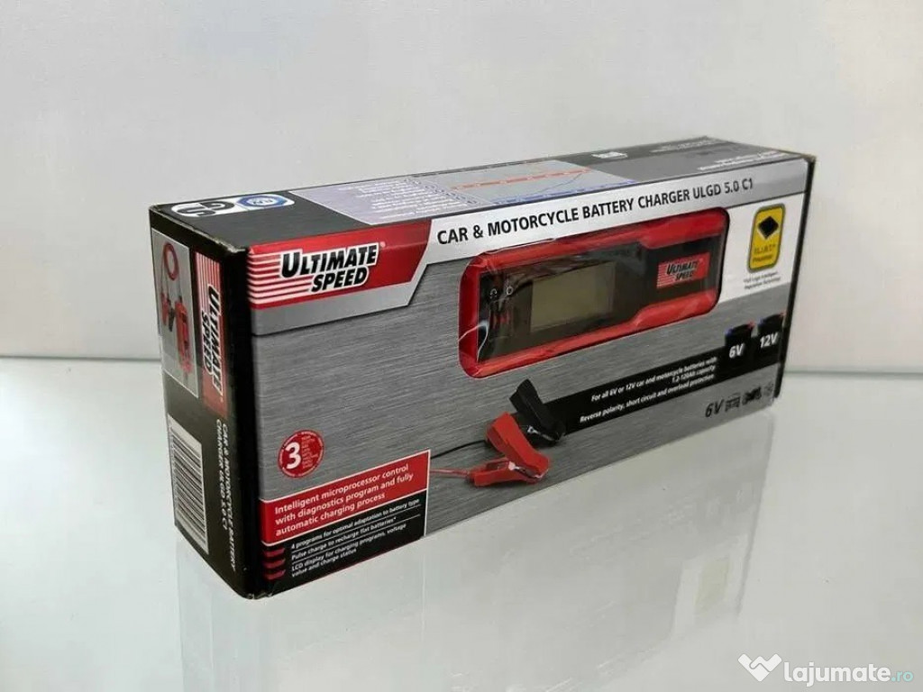 REDRESOR incarcator baterie auto 6V-12V 5A, microprocesor& display LCD