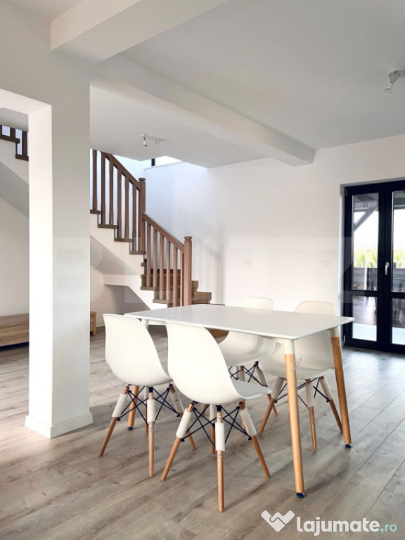 Casă modernă, tip duplex, de inchiriat, 88 mp + 200 mp ter