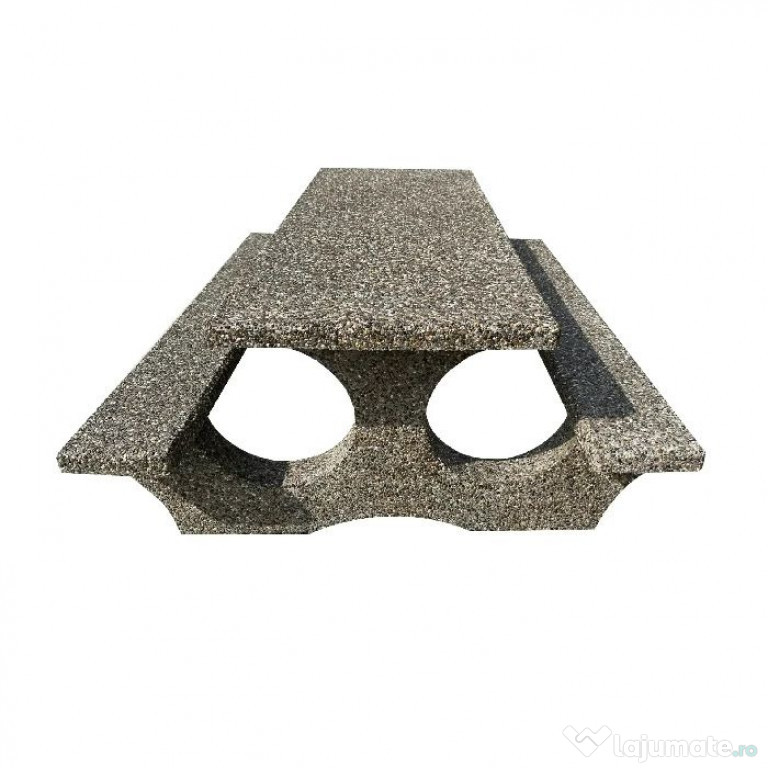 Set masa din beton cu banci aspect piatra naturala