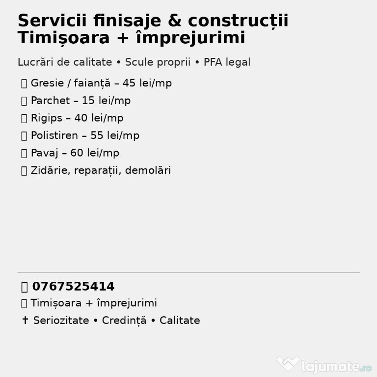 Ofer servicii in constructii