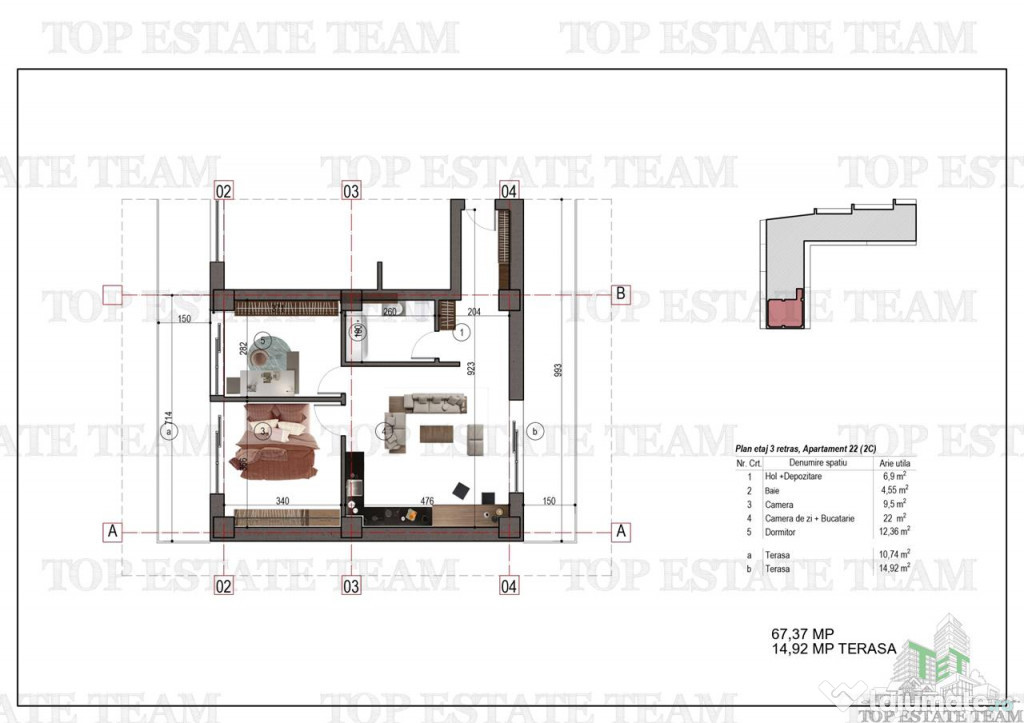 Apartament 2 camere bloc nou metrou 1 Decembrie 1918