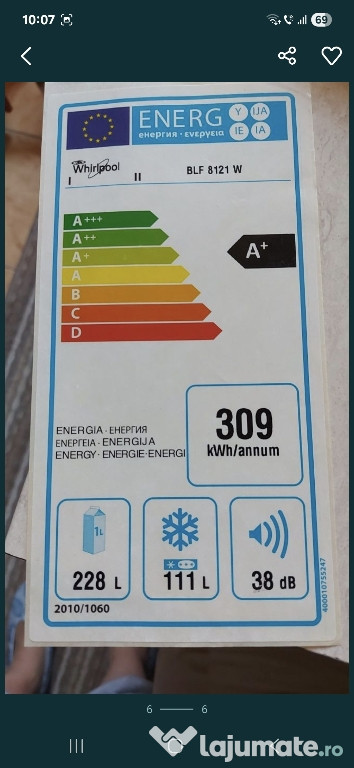Combiba frigorifica ehirlppol 338 l
