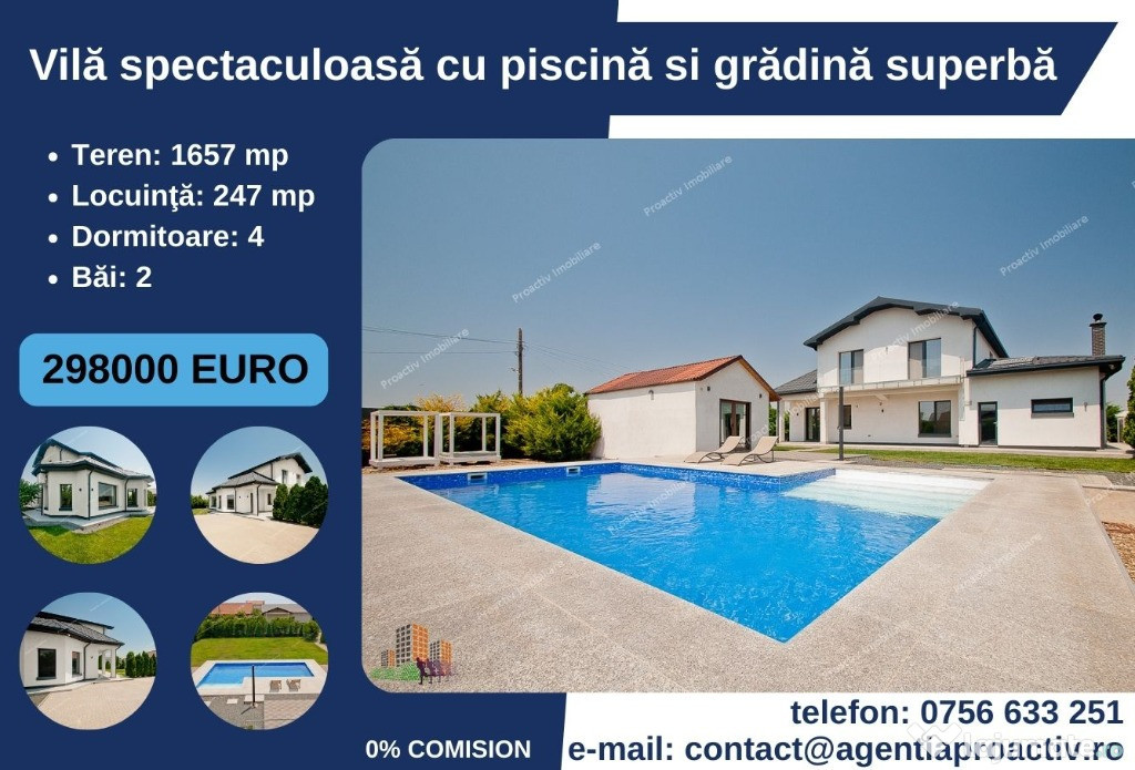Vilă spectaculoasă cu piscină si grădină superbă! Galati
