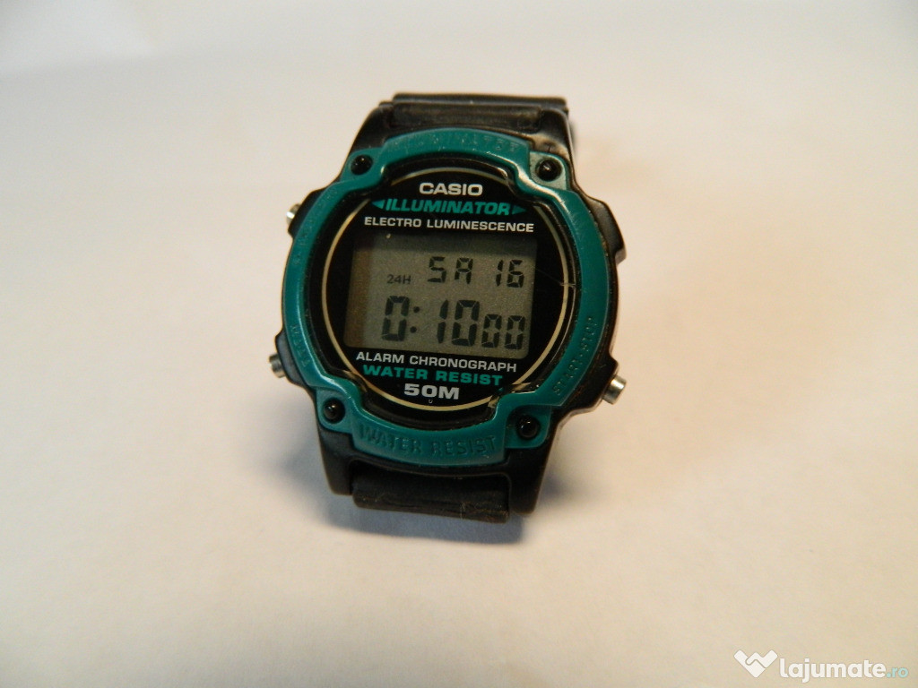Ceas unisex vintage, CASIO 1434 illuminator alarm chrono cod C9