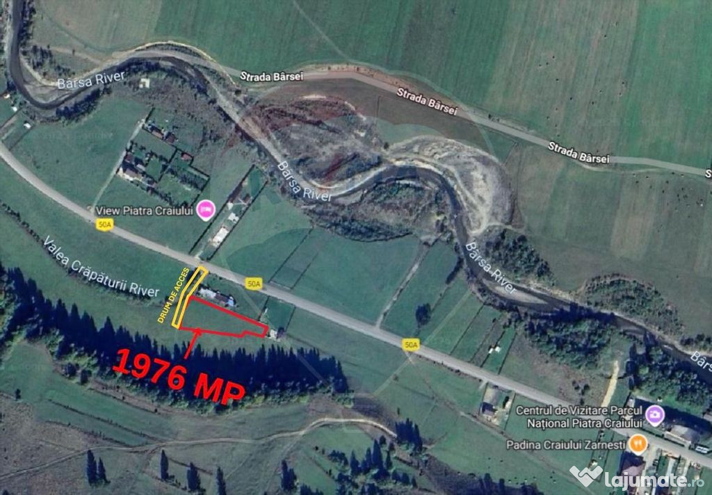 Teren intravilan de vanzare – 1.976 mp, Zarnesti, zona ...