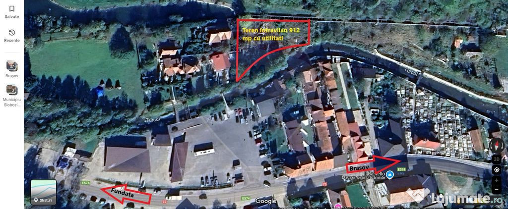 Teren de vanzare 912 mp Bran / Strada General Traian Mosoiu