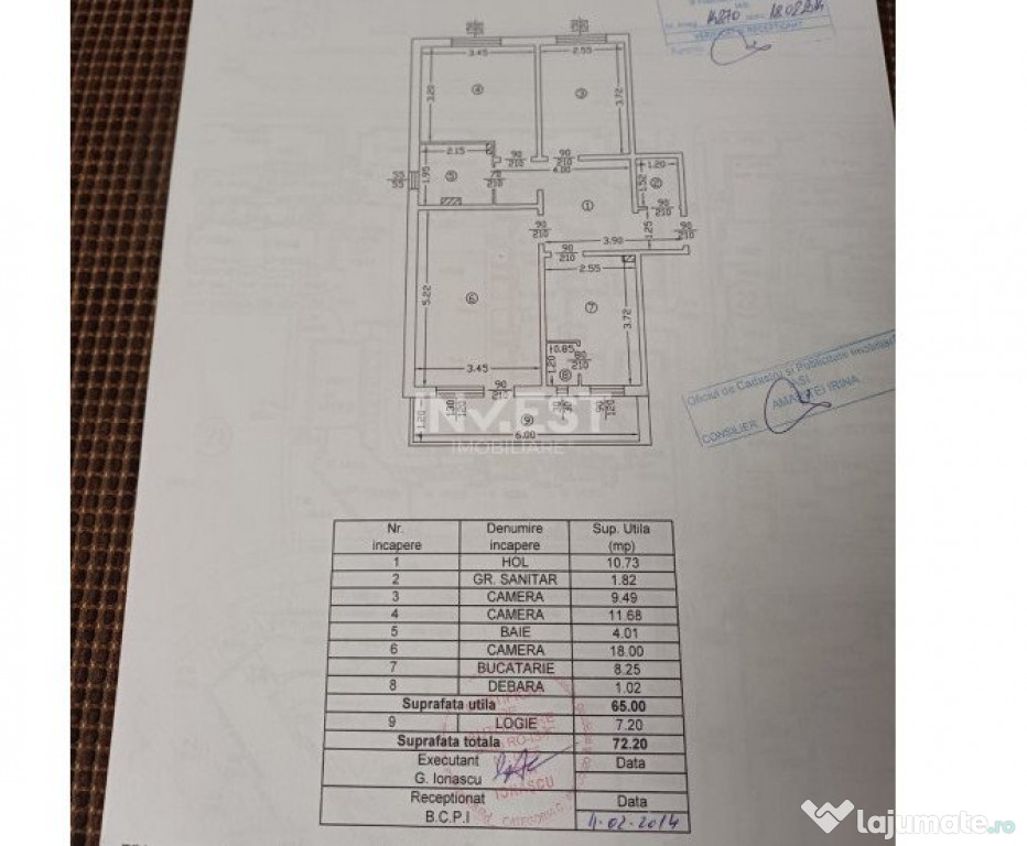 Dacia- Apartament cu 3 camere,2 bai(71mp)- 80.000 euro