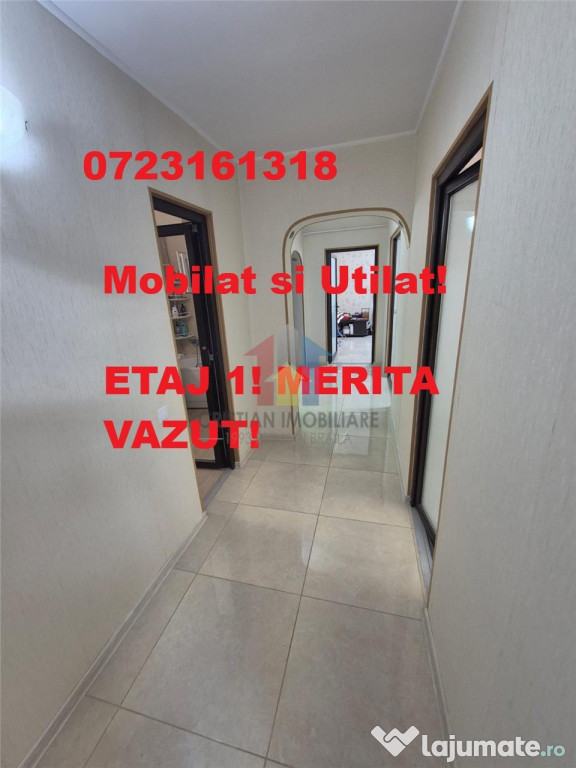 3 camere, Mobilat si Utilat, etaj 1, confort 1 decomandat, O