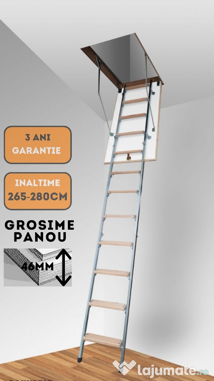 Scara 90x70x270 pod/mansarda pliabil din metal