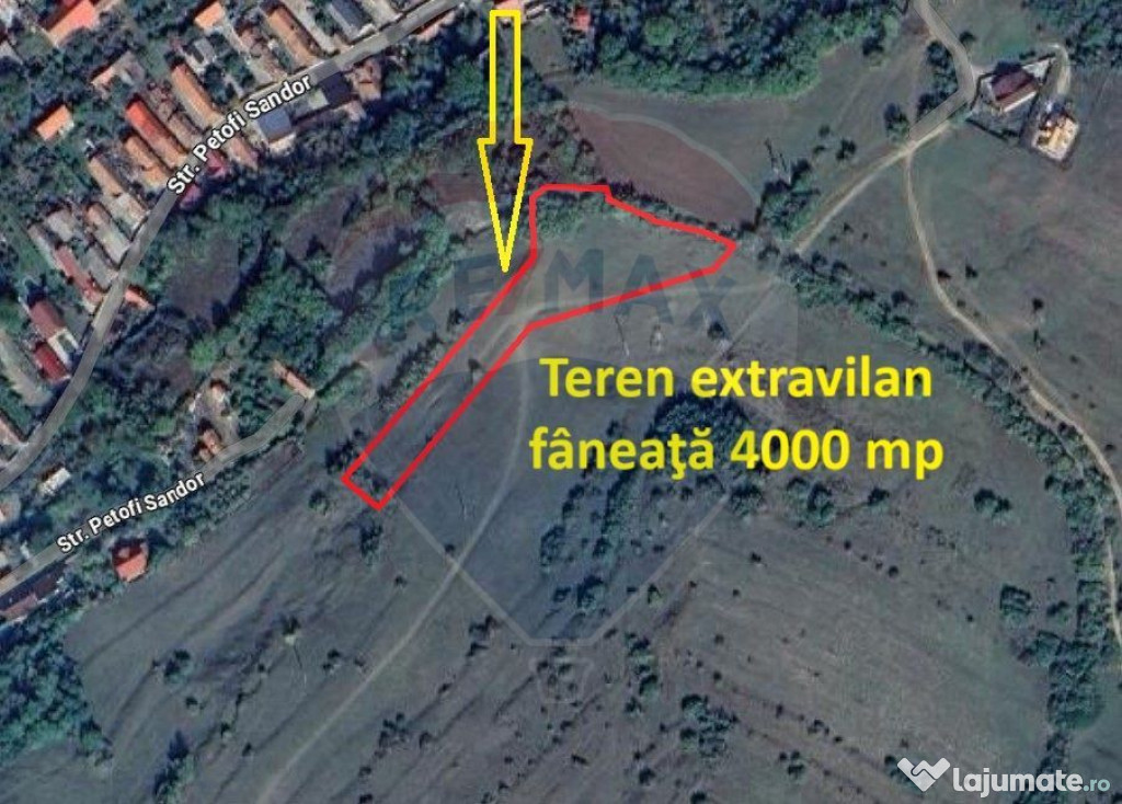 Teren extravilan, fâneaţă, 4000 mp, Tărlungeni