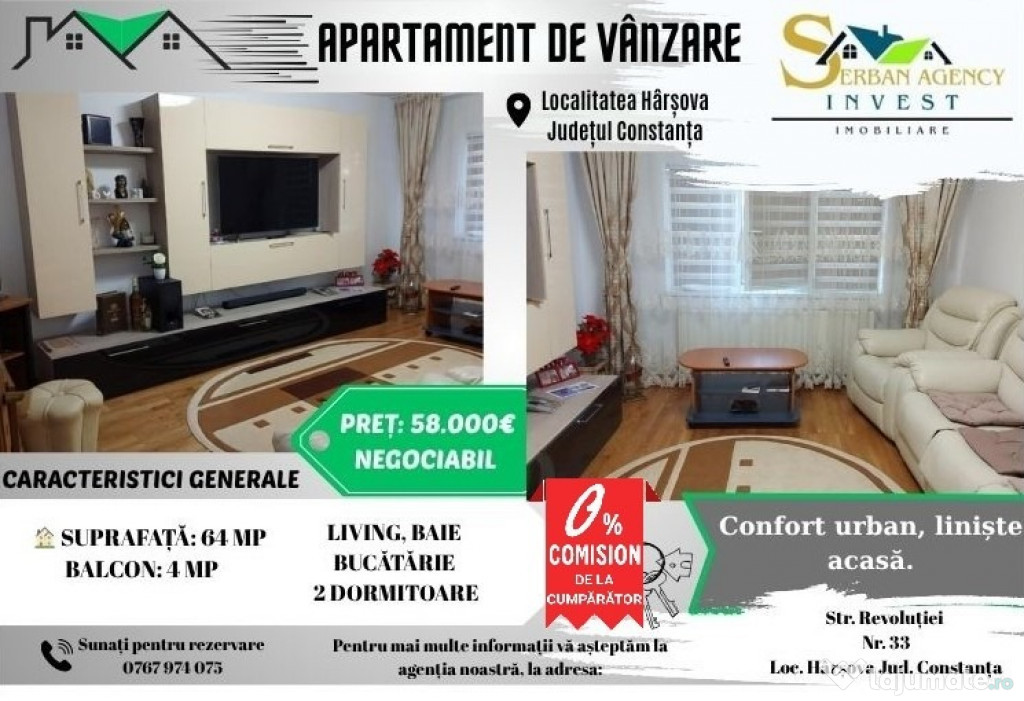 Apartament de vânzare Hârșova