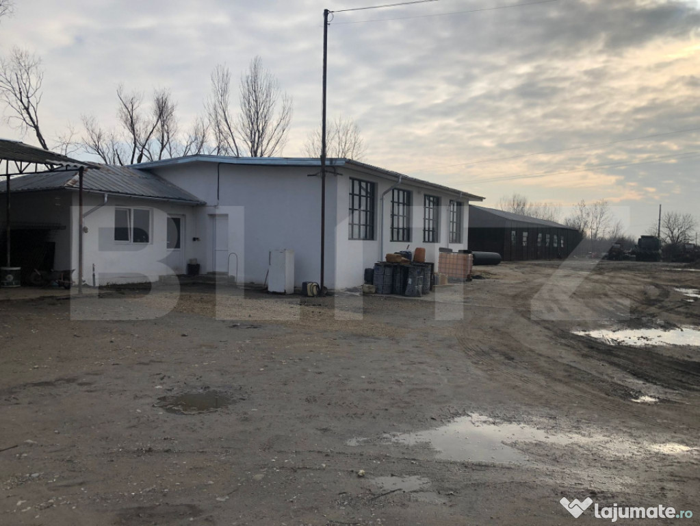 Proprietate de inchiriat – 8000 mp teren + construcții ș