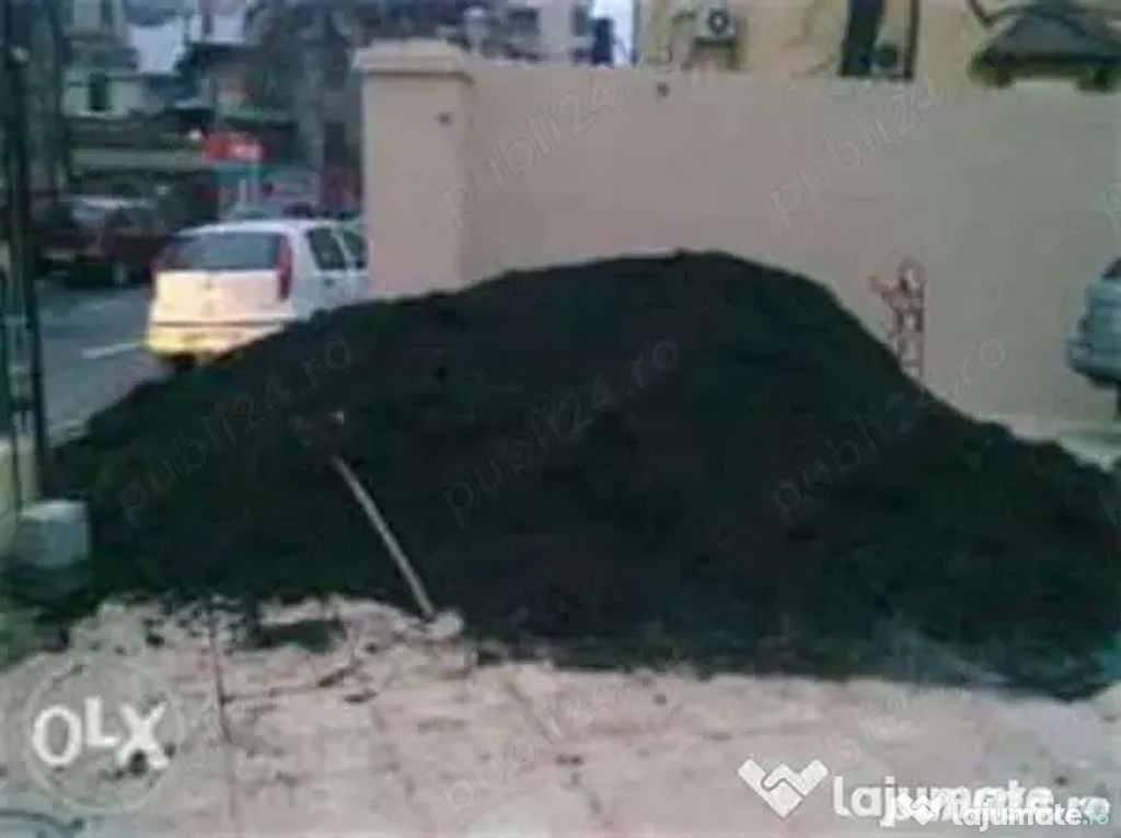 Transport in Galati pamant vegetal negru pentru gradina si galben.